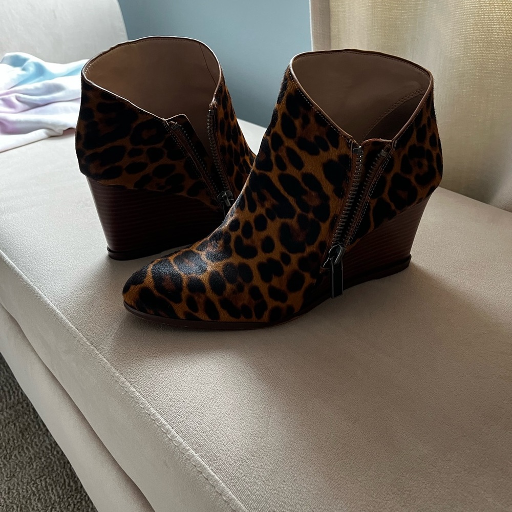 Leopard ankle boots